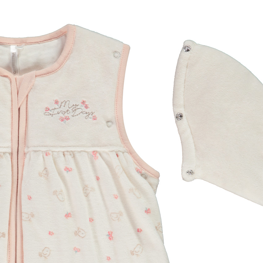Turbulette en velours imprimé oiseaux TOG 3 pour bébé fille 