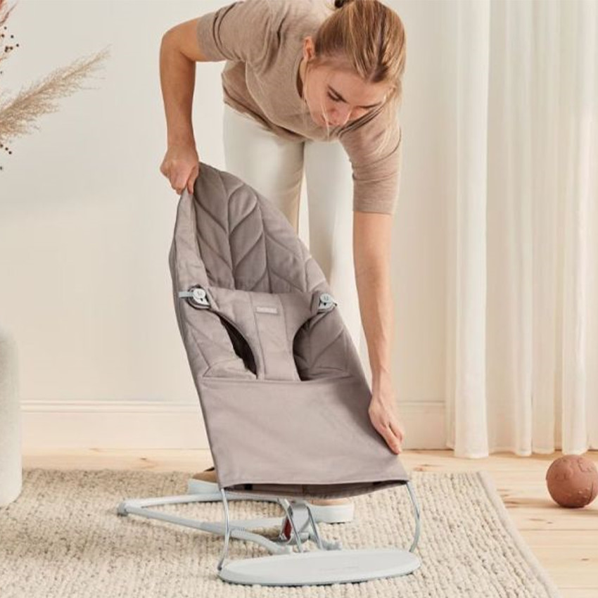 Transat Bliss - feuille tissé - Gris sable  