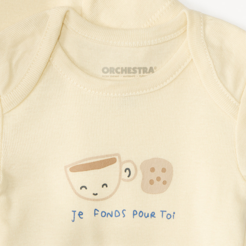 Set van 7 effen baby's rompers met fantasieprint 