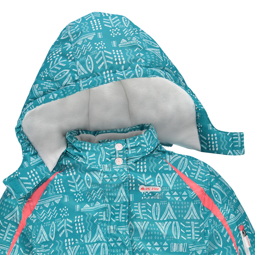Junior - Blouson de ski imprimé fantaisie doublé micropolaire 