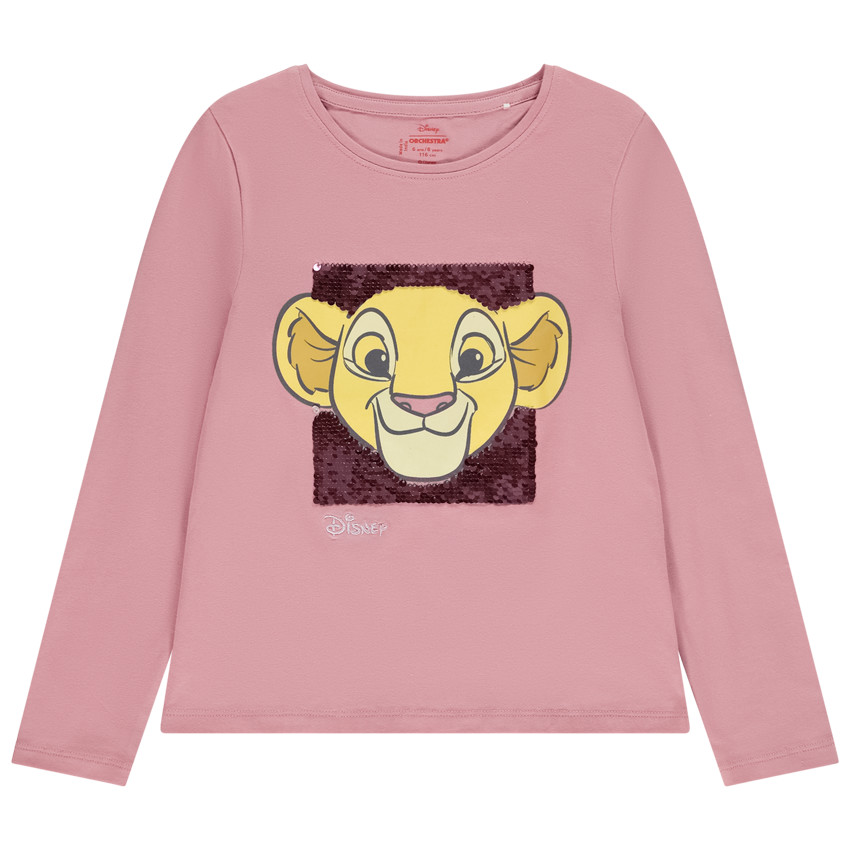 T-shirt manches longues print Nala Disney à sequins magique pour fille 