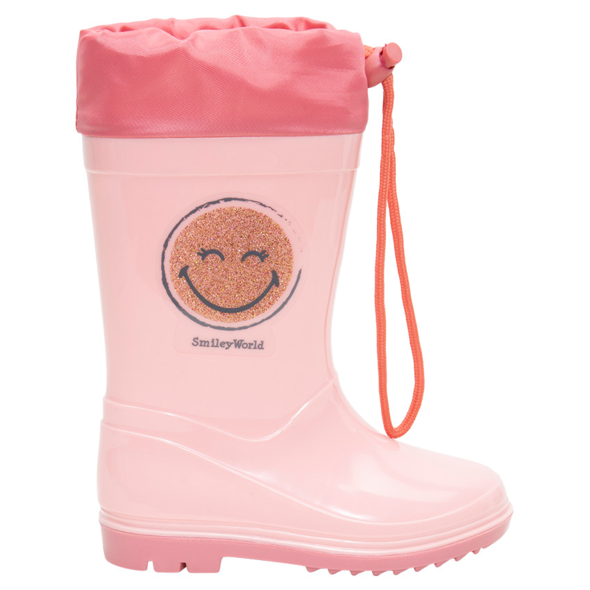Bottes de pluie avec col imperméable et print Smiley Baby pailleté du 20 au 23 