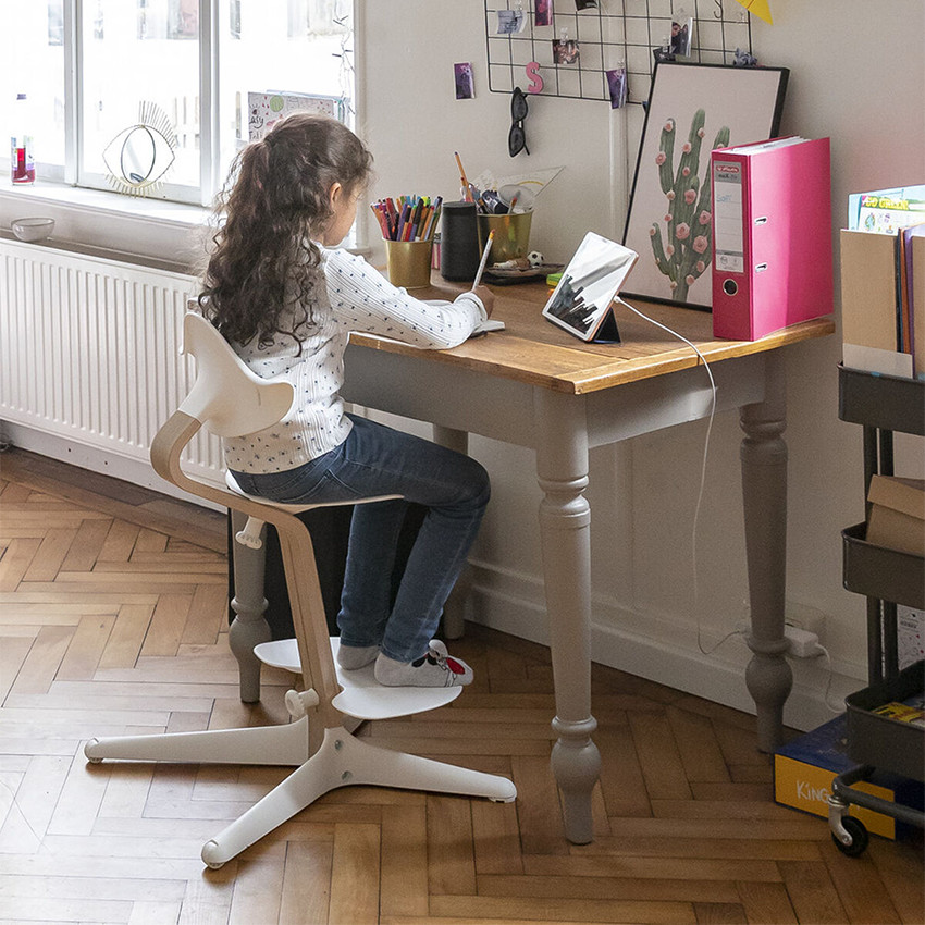 Hoge Stoel NOMI evolutief - Wit Eiken Hout 