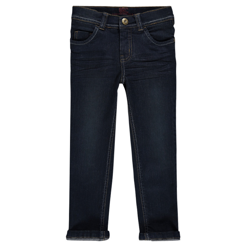 Slimfit denimjeans met used effect 