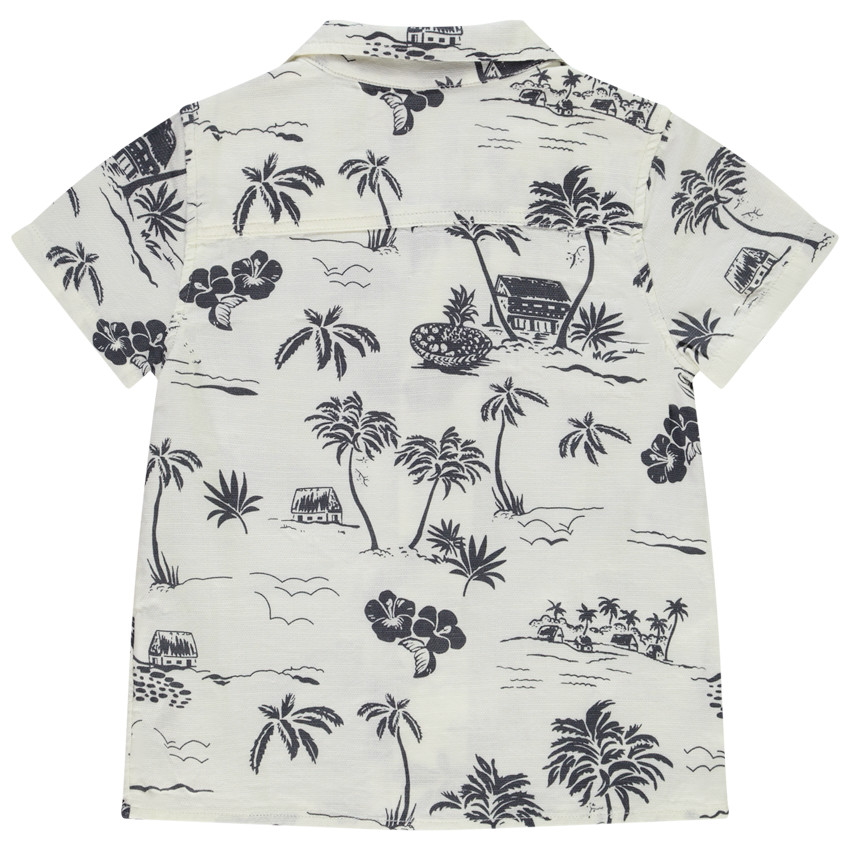 Chemise manches courtes imprimé île tropicale pour bébé garçon 
