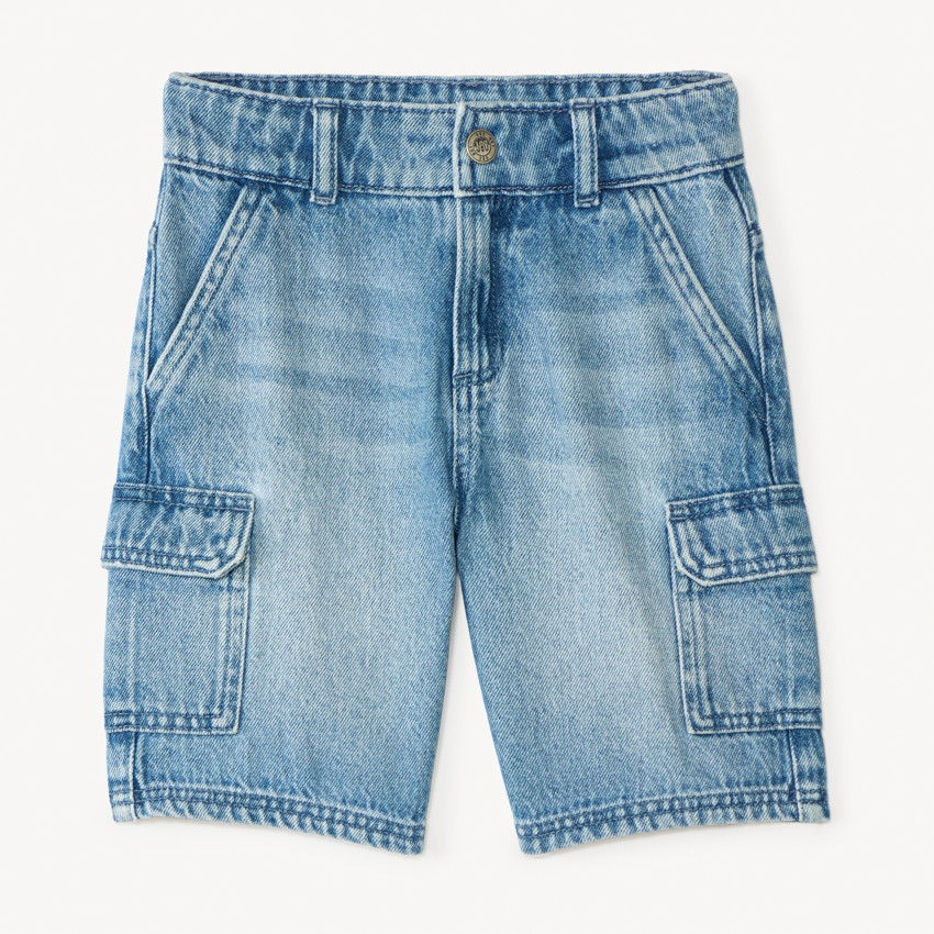 Bermuda style cargo en denim garçon 