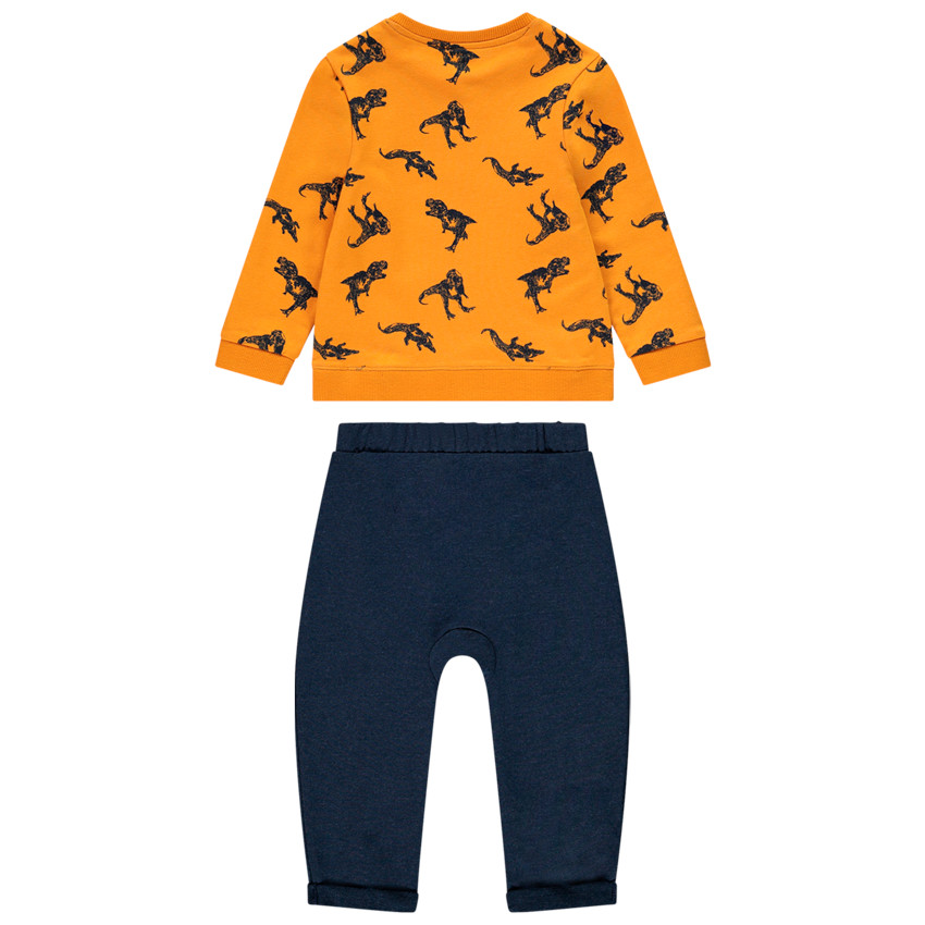Molton joggingpak met dino-opdruk voor babyjongens. 