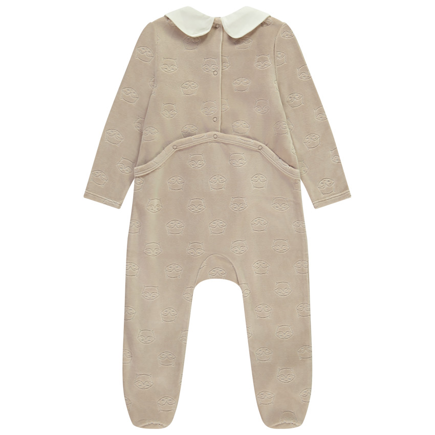 Pyjama in fluweel met vosjes voor meisjes 