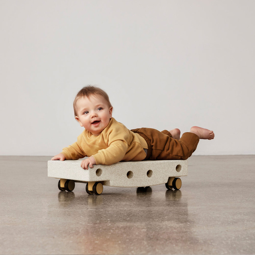 Scooter board basismotoriek 0-6jaar Sand Grey/Honey Yellow 