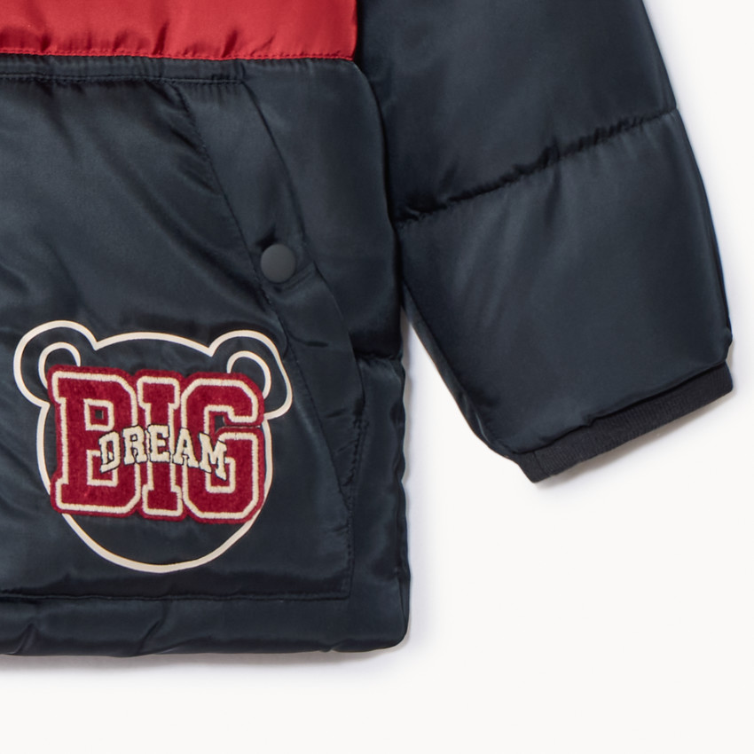 Donsjas met colourblock-effect en sherpavoering voor babyjongens 