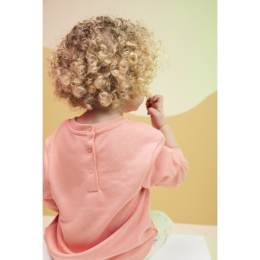 Sweat molleton à poche kangourou volantée pour bébé fille 