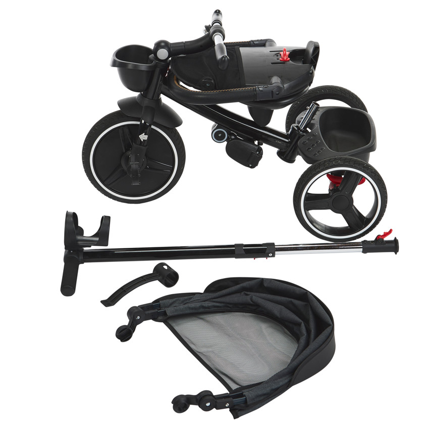 Driewieler Triky 5 in 1 evoluerend grijs/zwart 