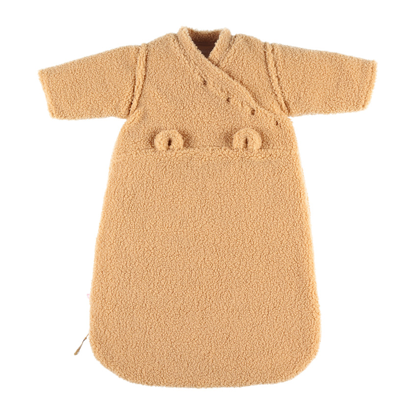 Gigoteuse avec manches amovibles en sherpa 70cm Camel 