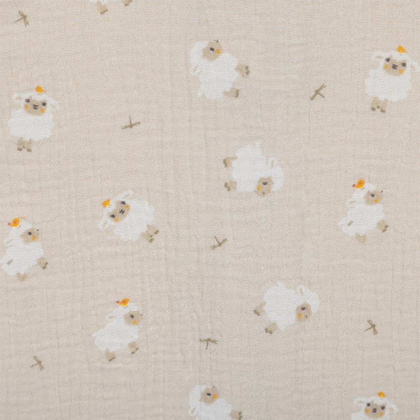 Gigoteuse TOG 0.5 en gaze imprimée moutons La Vie à la Ferme 