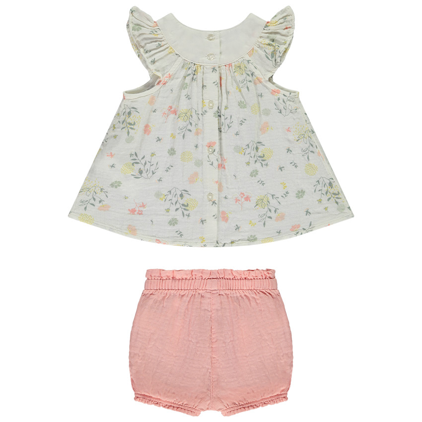 Ensemble 2-delige tuniek met print + bloomer voor baby meisjes 