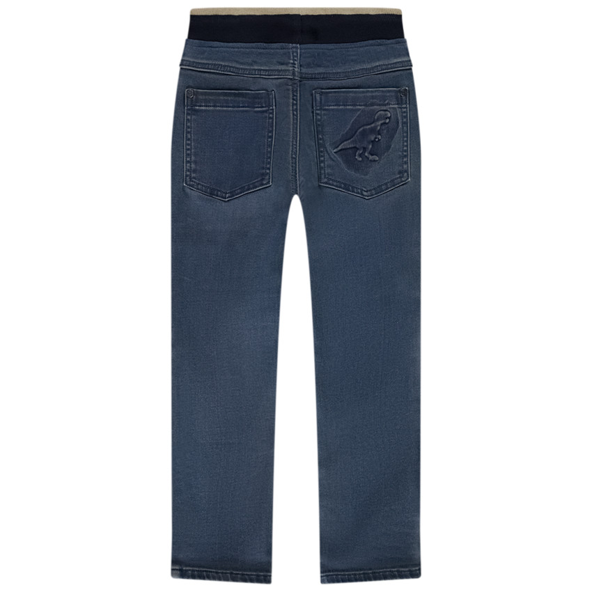 Jean droit motif dinosaure en relief sur la poche pour garçon 