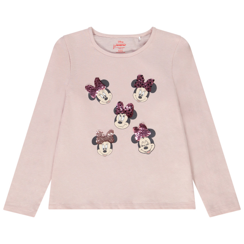 T-shirt manches longues à sequins magiques Minnie Disney pour fille 