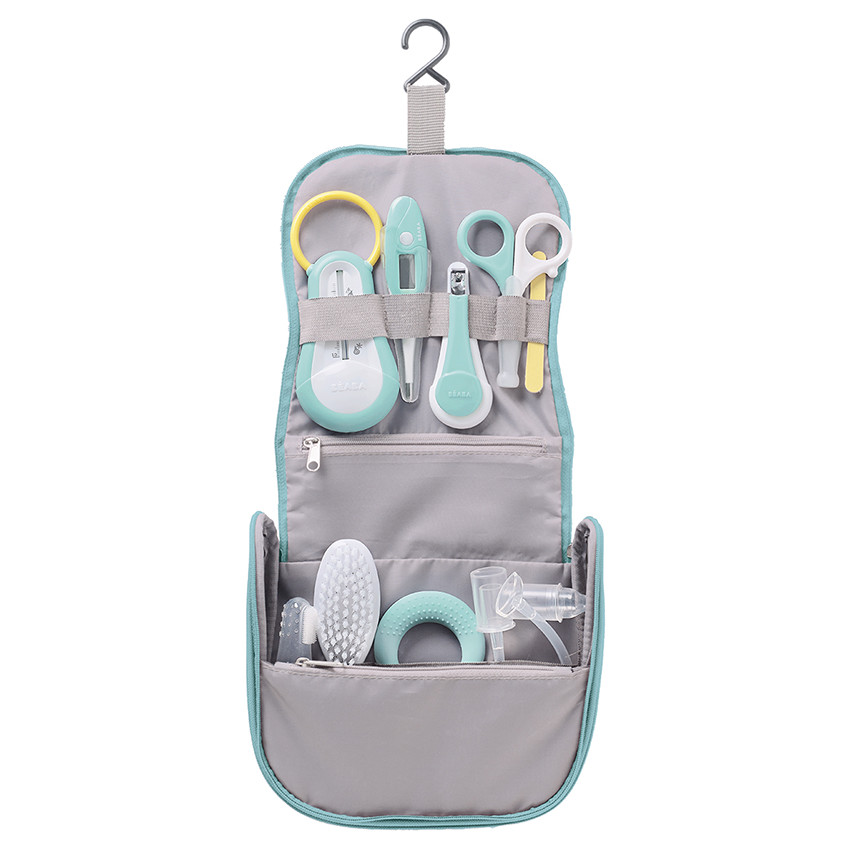 Trousse de Toilette + 9 Accessoires - Vert d'Eau 