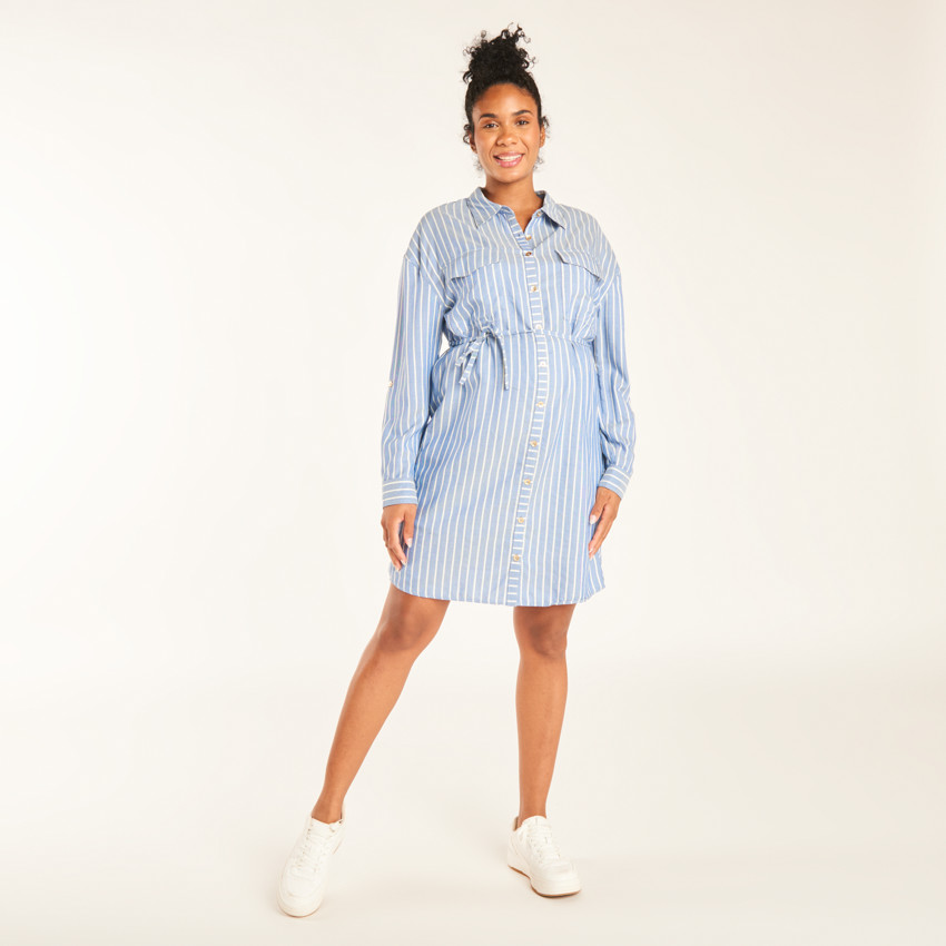 Langemouwen blousejurk voor vrouwen met strik. 