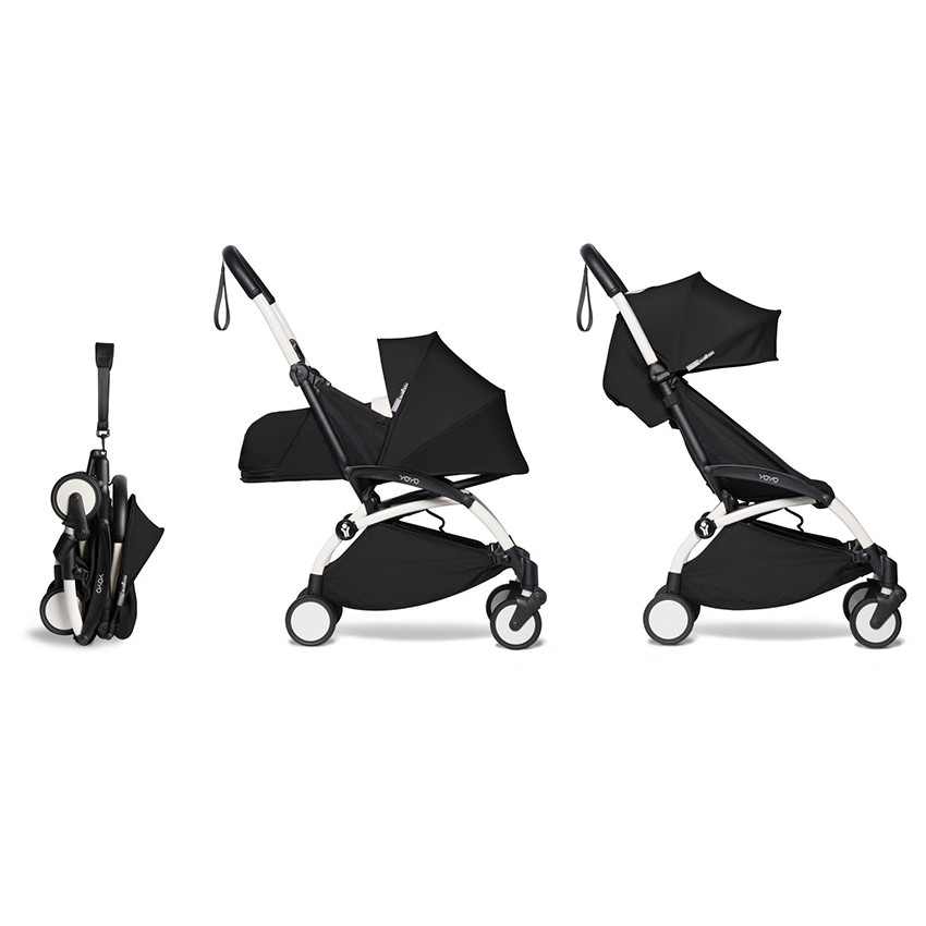 Poussette complète YOYO² nouveau pack 0+ et 6+ châssis blanc - Noir 