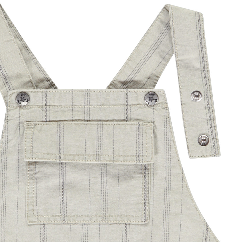 Salopette courte rayée à poche pour bébé garçon 