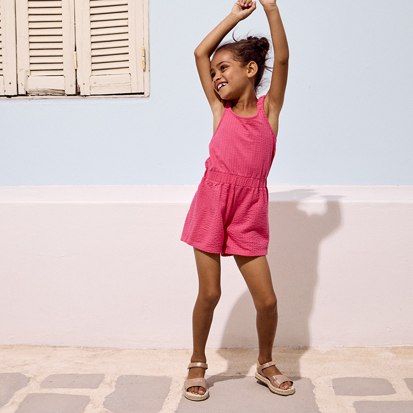 Effen jersey combishort voor meisjes 