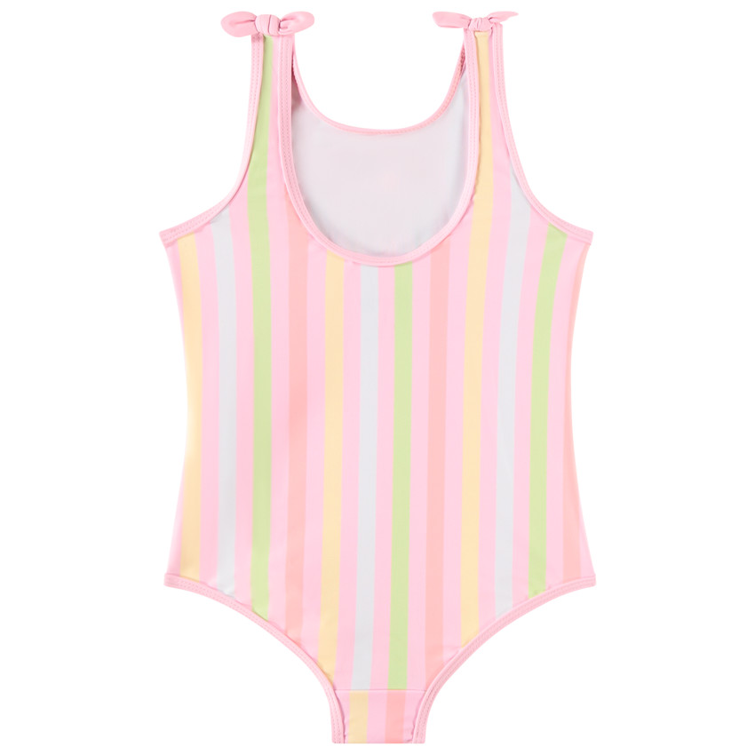 Maillot de bain 1 pièce à rayures et nœuds fantaisie pour fille  
