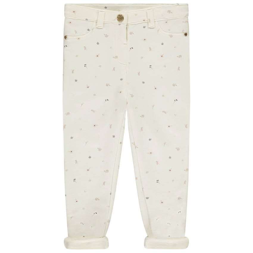Broek in fleece met print voor meisjes 