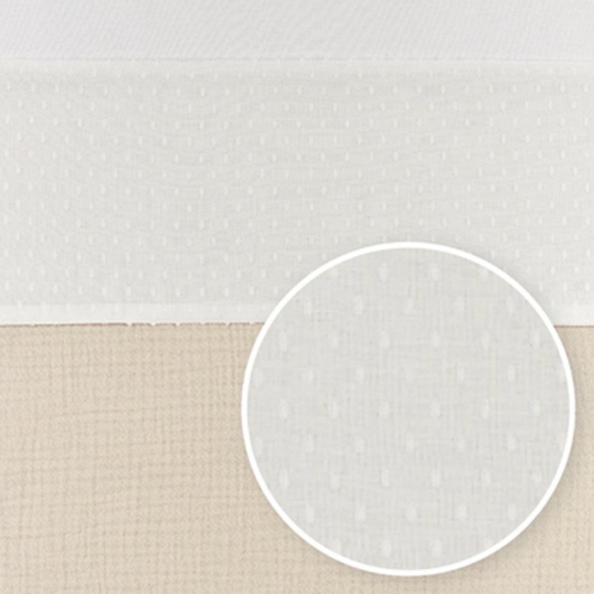 Laken met decoratief omslagstrook - Plume - Offwhite - 75x100 cm 
