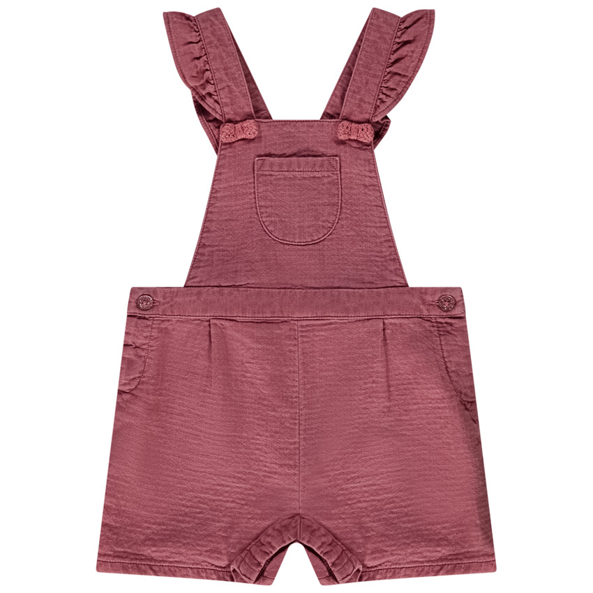 Korte gebreide salopette met knopen voor babymeisjes 