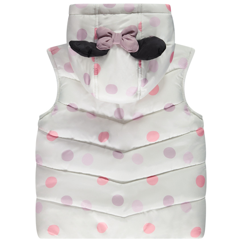 Doudoune sans manche à pois Minnie Disney pour bébé fille 