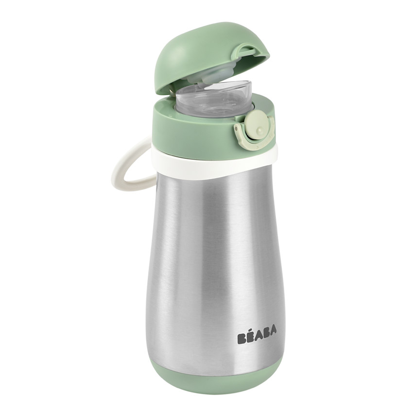 Gourde en inox + anse amovible 350 ml - Vert sauge 