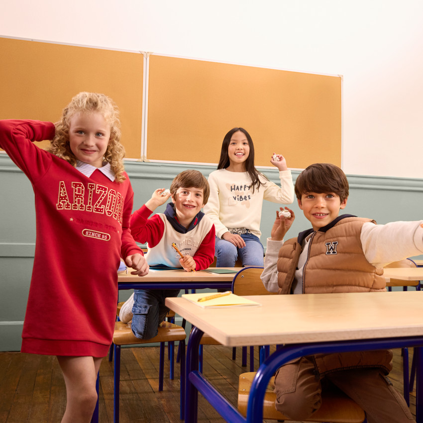 Uni sweatshirt met glinsterende print voor meisjes 