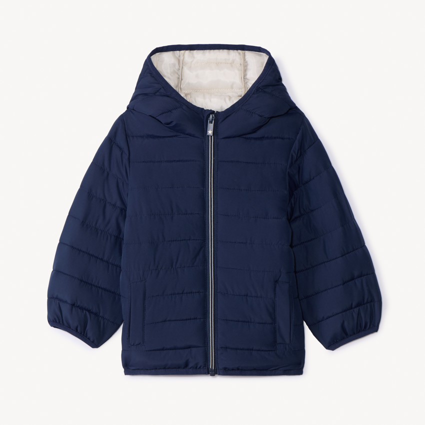 Donsjas met kap voor baby jongen 