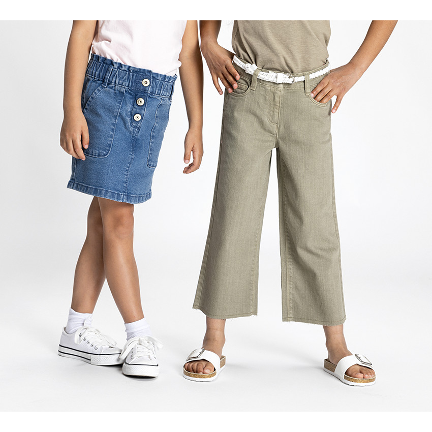 Korte rok van paperbag jeans voor meisjes 