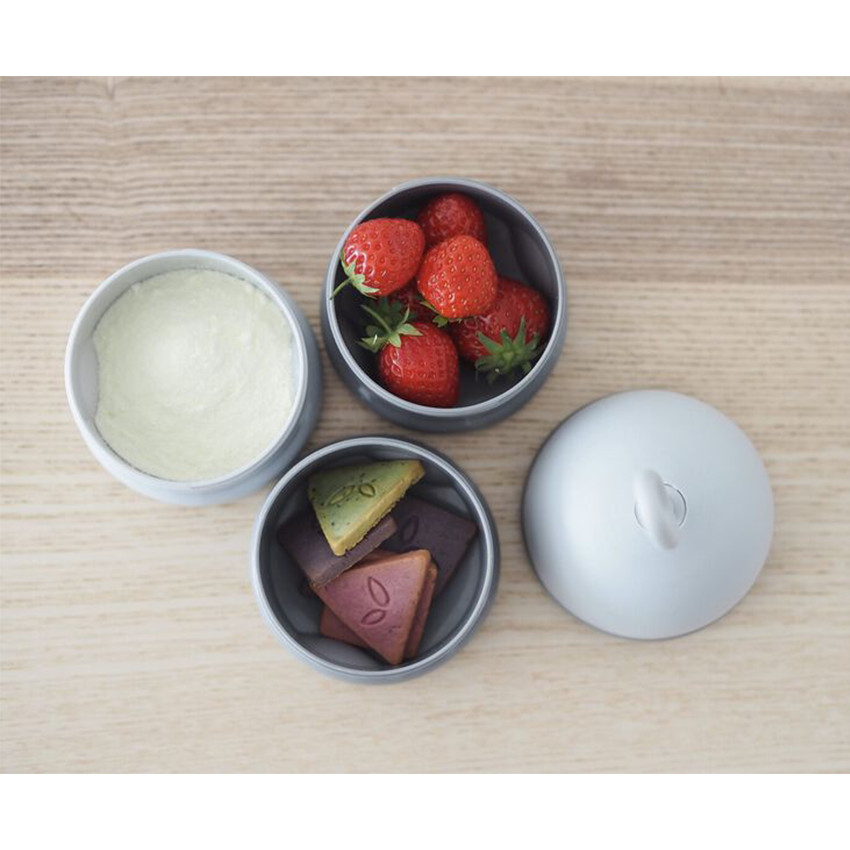 Boîte doseuse pour lait empilable Gris 