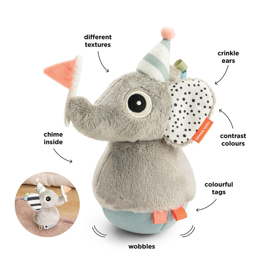 Peluche d'activité culbuto Elphée 