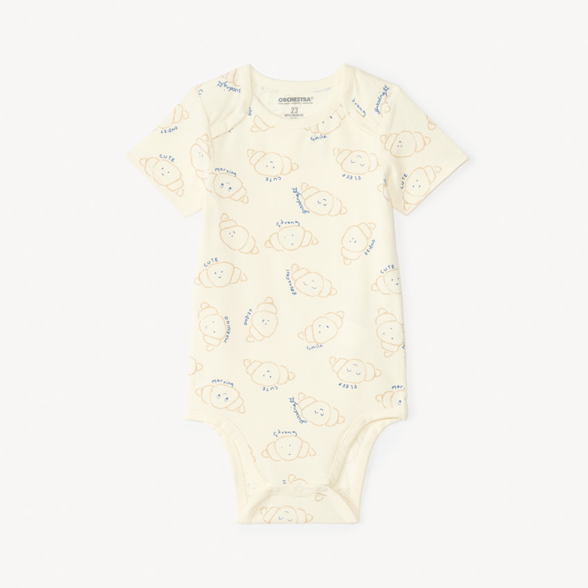Set van 3 korte mouwen rompertjes met maantjesmotief voor babyjongen (verschillende openingen afhankelijk van de leeftijd) 