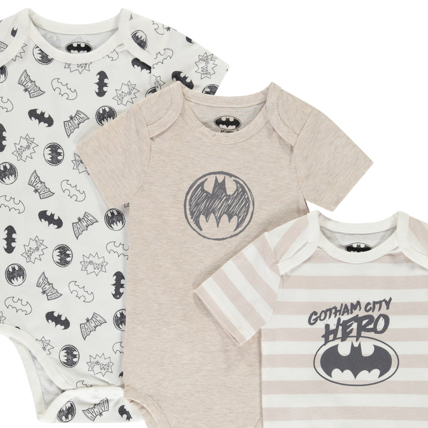 Set van 3 korte mouwen bodies Batman voor jongensbaby 
