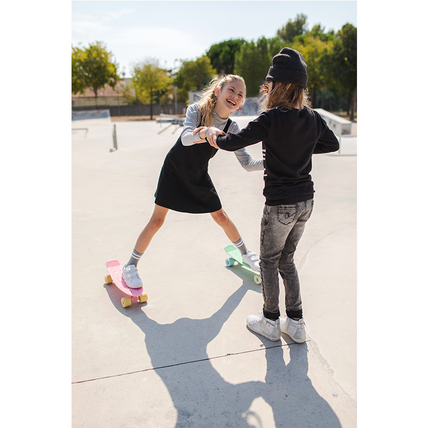 Junior - Jeans skinny effet neige avec patch coeur en sequins 