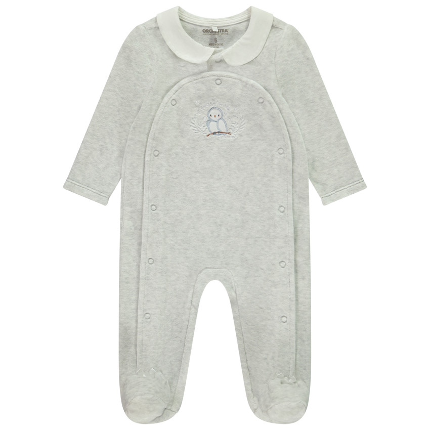 Pyjama in fluweel met Claudine kraag voor meisjes 