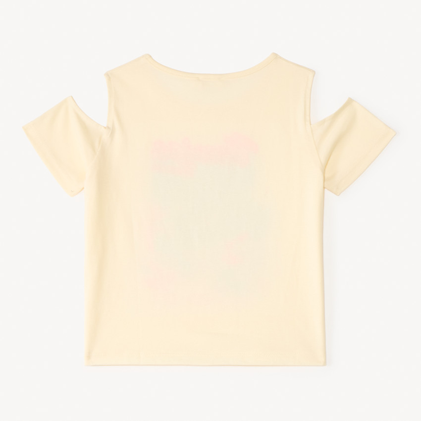 T-shirt met off-shoulder en print Venice Beach voor meisjes 