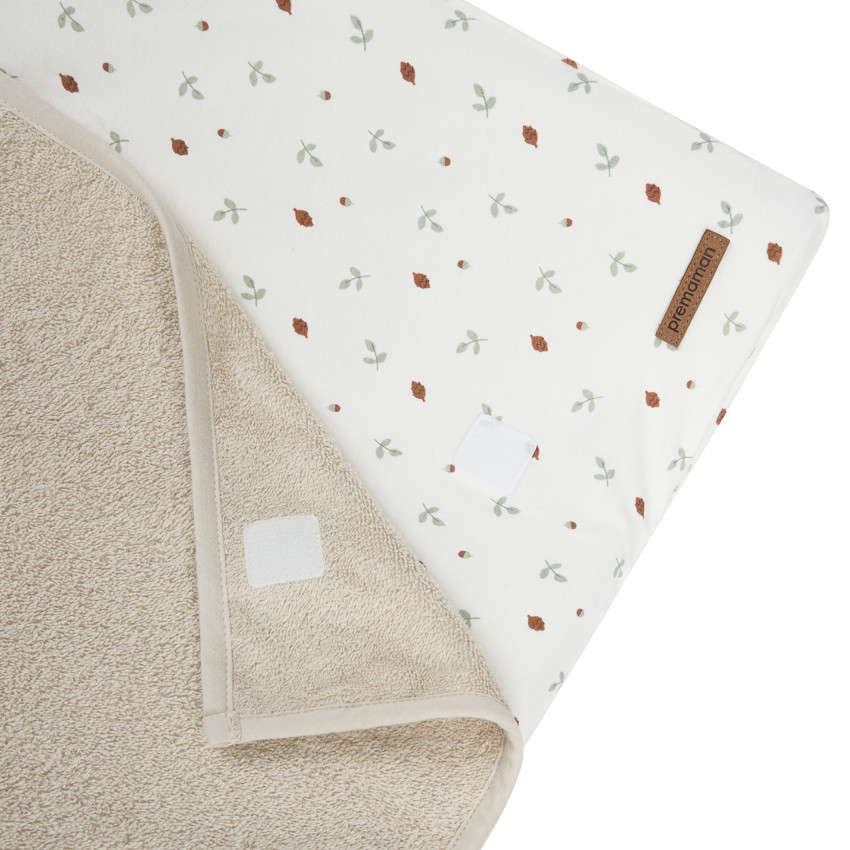Housse de matelas à langer imprimé Roi des Forêts beige 