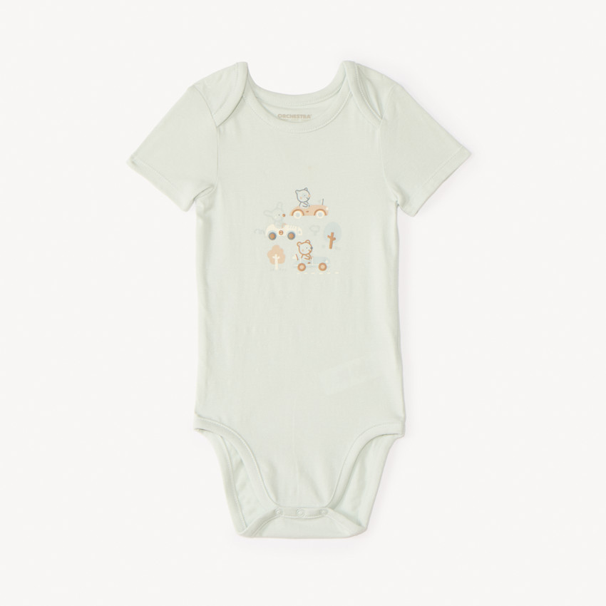Set van 5 korte mouwen rompertjes met autothema voor baby jongens (verschillende openingen afhankelijk van de leeftijd) 