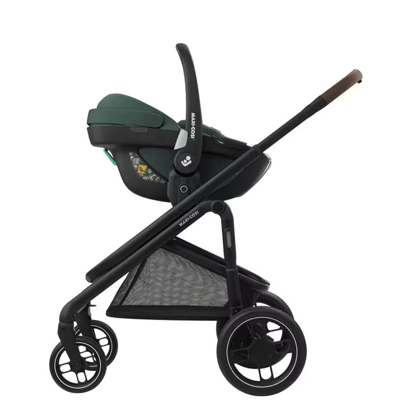 Poussette Plaza + avec Nacelle - Essential Green/Brown leather 