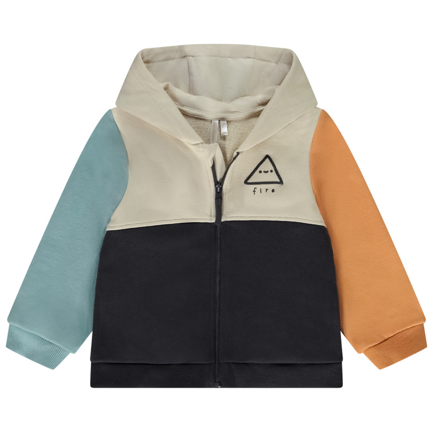 Gilet fleece colour block effect voor baby jongen 