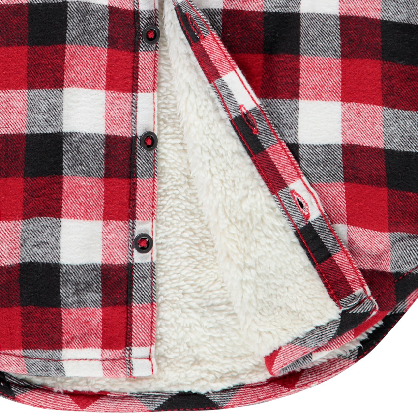 Surchemise à carreaux en flanelle doublée sherpa pour bébé garçon 