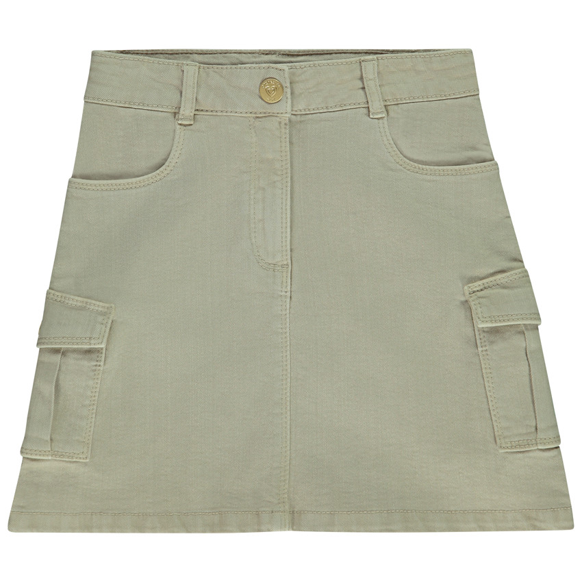 Rok in denim overdye met opgestikte zakken voor meisjes 