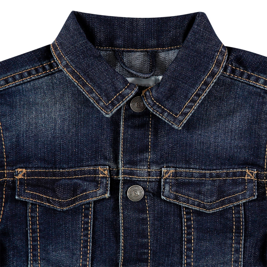 Veste en jean délavé effet usé à poches pour enfant garçon 