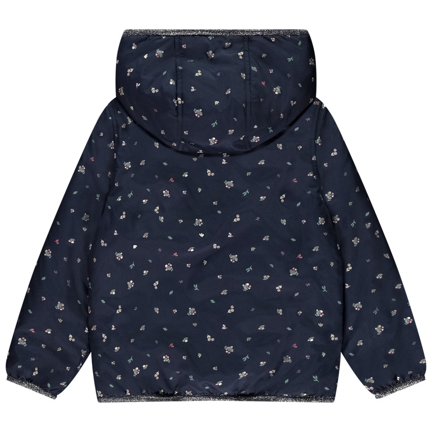 Coupe-vent en toile à capuche et imprimé fleuris pour fille 